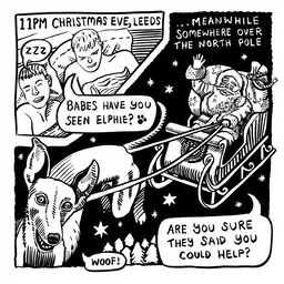 Elphie pulling Santa's sleigh! - 2023-12-24