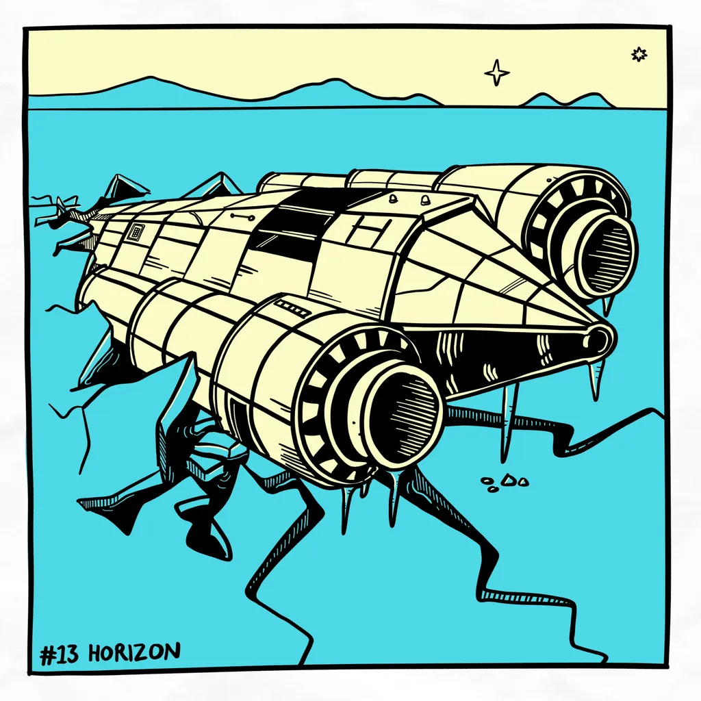 Alien Starship crashed in horizon of ice Alien Starship crashed in horizon of ice