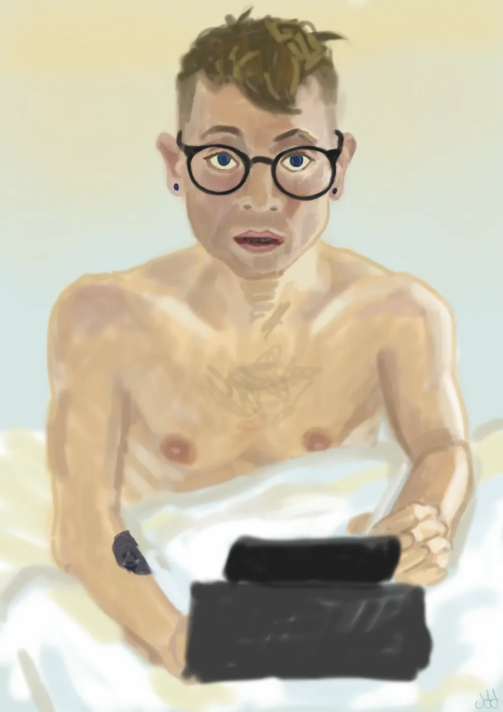 Self portrait, looking in my wardrobe mirror Self portrait, looking in my wardrobe mirror