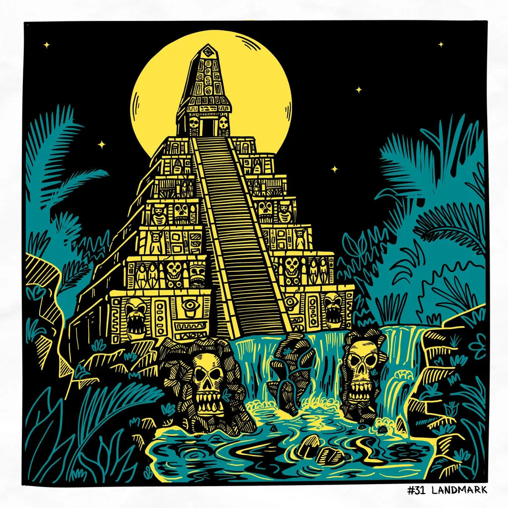 A large aztec looking temple in the depths of the jungle. A large aztec looking temple in the depths of the jungle.