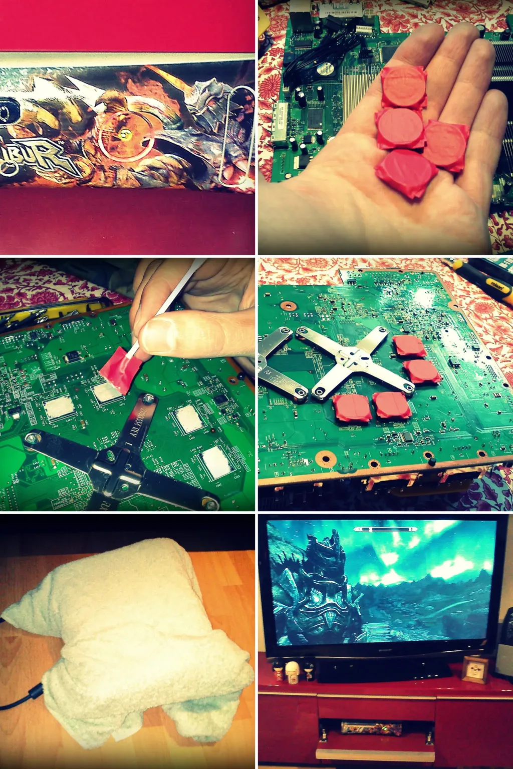 Photos showing the process